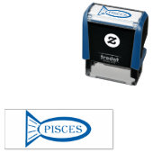 Pisces Star Sign Fish Self Inking Stamp Zelfinktende Stempel (In situ)