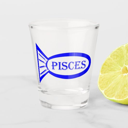 Pisces Star Sign Fish Shot Glas (Voorkant)