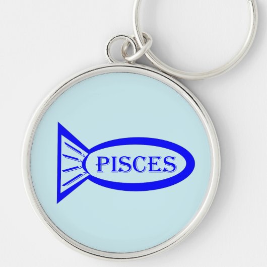 Pisces Star Sign Fish Sleutelhanger (Voorkant)