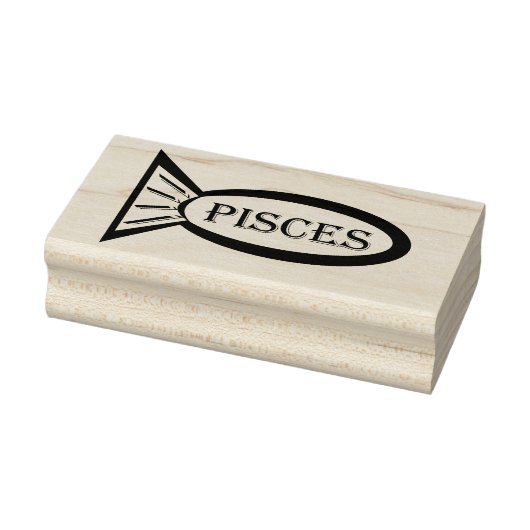 Pisces Star Sign Fish Wood Art Stempel (Stempel)