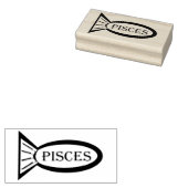 Pisces Star Sign Fish Wood Art Stempel (Gestempeld)