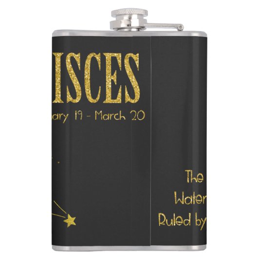 Pisces Star Sign Heupfles (Achterkant)