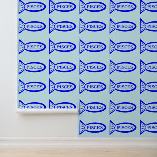 Pisces Star Sign Vis gepatterd Behang