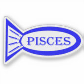 Pisces Star Sign Vis Vorm Sticker (Voorkant)