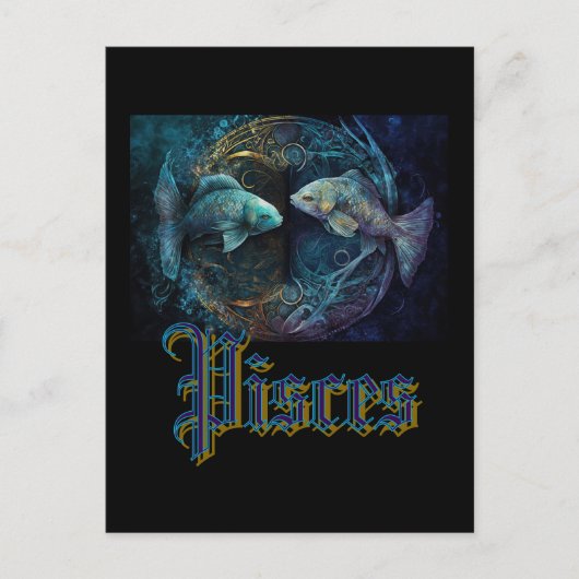 Pisces Sterrenbeeld Ansichtkaart Briefkaart (Voorkant)