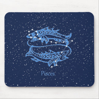 Pisces sterrenbeeld en sterrenbeeld met sterren muismat