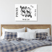Pisces Sterrenbeeld en Symbool Canvas Afdruk (Insitu (Slaapkamer))