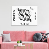Pisces Sterrenbeeld en Symbool Canvas Afdruk (Insitu (Woonkamer))