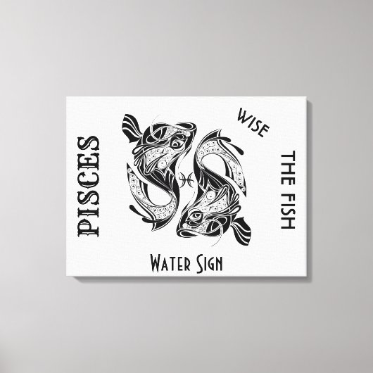 Pisces Sterrenbeeld en Symbool Canvas Afdruk (Voorkant)