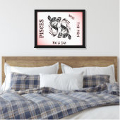 Pisces Sterrenbeeld en Symbool Ingepakt Canvas (Insitu (Slaapkamer))