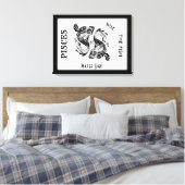 Pisces Sterrenbeeld en Symbool Ingepakt Canvas (Insitu (Slaapkamer))