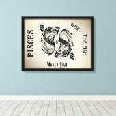 Pisces Sterrenbeeld en Symbool Ingepakt Canvas Afdruk (Insitu (Houten vloer))
