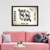 Pisces Sterrenbeeld en Symbool Ingepakt Canvas Afdruk (Insitu (Woonkamer))