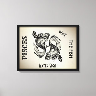 Pisces Sterrenbeeld en Symbool Ingepakt Canvas Afdruk
