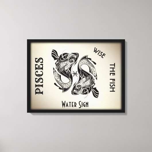 Pisces Sterrenbeeld en Symbool Ingepakt Canvas Afdruk (Voorkant)
