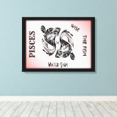 Pisces Sterrenbeeld en Symbool Ingepakt Canvas Afdruk (Insitu (Houten vloer))