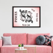 Pisces Sterrenbeeld en Symbool Ingepakt Canvas Afdruk (Insitu (Woonkamer))