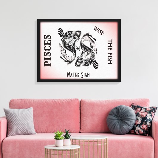 Pisces Sterrenbeeld en Symbool Ingepakt Canvas Afdruk (Insitu (Woonkamer))