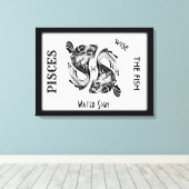 Pisces Sterrenbeeld en Symbool Ingepakt Canvas Afdruk (Insitu (Houten vloer))
