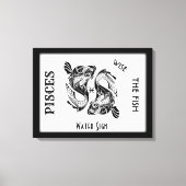 Pisces Sterrenbeeld en Symbool Ingepakt Canvas Afdruk (Voorkant)