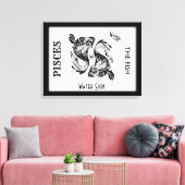 Pisces Sterrenbeeld en Symbool Ingepakt Canvas Afdruk (Insitu (Woonkamer))