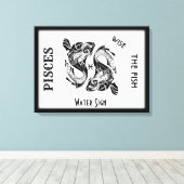 Pisces Sterrenbeeld en Symbool Ingepakt Canvas Afdruk (Insitu (Houten vloer))