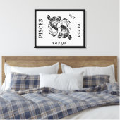 Pisces Sterrenbeeld en Symbool Ingepakt Canvas Afdruk (Insitu (Slaapkamer))