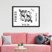 Pisces Sterrenbeeld en Symbool Ingepakt Canvas Afdruk (Insitu (Woonkamer))