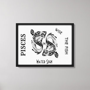 Pisces Sterrenbeeld en Symbool Ingepakt Canvas Afdruk