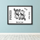 Pisces Sterrenbeeld en Symbool Ingepakt Canvas Afdruk (Insitu (Houten vloer))