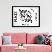 Pisces Sterrenbeeld en Symbool Ingepakt Canvas Afdruk (Insitu (Woonkamer))