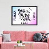 Pisces Sterrenbeeld en Symbool Ingepakte Canvas Afdruk (Insitu (Woonkamer))