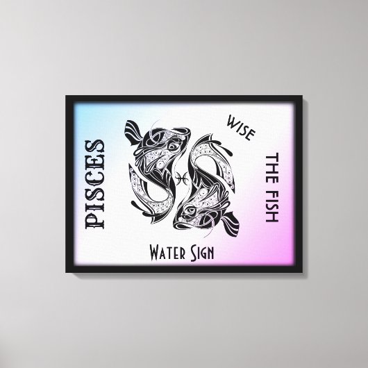 Pisces Sterrenbeeld en Symbool Ingepakte Canvas Afdruk (Voorkant)