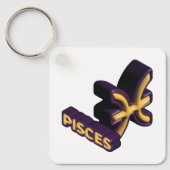 Pisces Sterrenbeeld en Tekst Ontwerp Sleutelhanger (Voorkant)