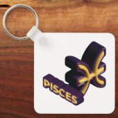 Pisces Sterrenbeeld en Tekst Ontwerp Sleutelhanger (Voorkant)