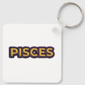 Pisces Sterrenbeeld en Tekst Ontwerp Sleutelhanger (Achterkant)
