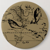 Pisces sterrenbeeld Hevelius circa 1690 Ronde Button 6,0 Cm (Voorkant)