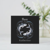 Pisces Sterrenbeeld Illustratie met Aangepaste Naa (Staand voorkant)