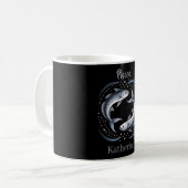 Pisces Sterrenbeeld Illustratie met Aangepaste Naa Koffiemok (Voorkant links)