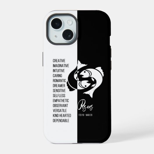 Pisces Sterrenbeeld iPhone 15 Case (Achterkant)