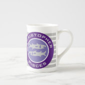 Pisces Sterrenbeeld met naam van de eigenaar Porselein Kop (Rechts)