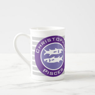 Pisces Sterrenbeeld met naam van de eigenaar Porselein Kop