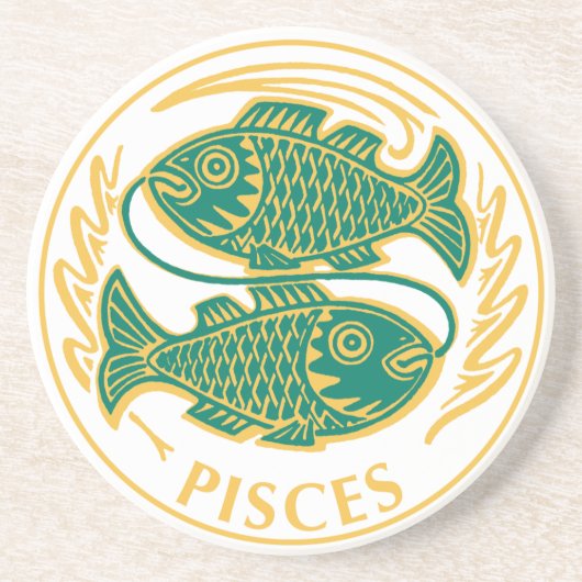 Pisces Sterrenbeeld op een Onderzetter (Voorkant)