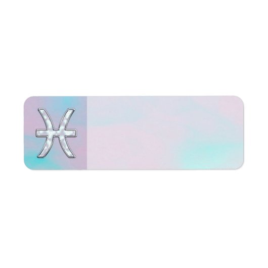 Pisces sterrenbeeld symbool Moeder van parel stijl Etiket (Voorkant)