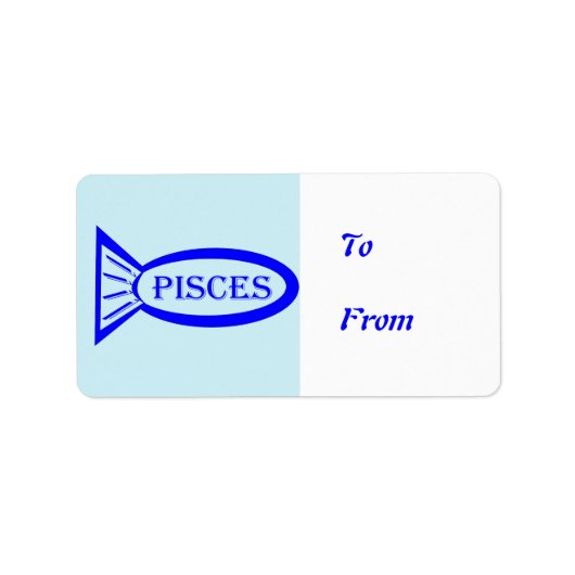Pisces Sterrenbeeld Vis Cadeaubijsluiters Etiket (Voorkant)