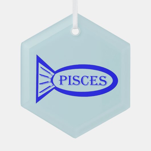 Pisces Sterrenbeeld Vis Glas Ornament (Voorkant)
