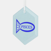 Pisces Sterrenbeeld Vis Glas Ornament (Voorkant links)
