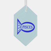 Pisces Sterrenbeeld Vis Glas Ornament (Voorkant Rechts)