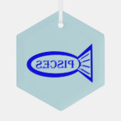 Pisces Sterrenbeeld Vis Glas Ornament (Achterkant)