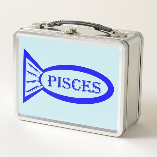 Pisces Sterrenbeeld Vis Metalen Lunchbox (Voorkant)